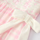 Fall Pink Plaid Ruffle Ballet Shoe Embroidery Long Sleeve Romper