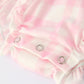 Fall Pink Plaid Ruffle Ballet Shoe Embroidery Long Sleeve Romper