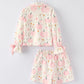Thanksgiving Pink Pumpkin Floral Print Pajama Set