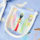 Blue Christmas Nativity Pattern Girls Pajamas Set