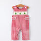Christmas Smocking Embroidered Christmas Tree Plaid Plaid Baby Boy Romper