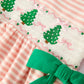 Christmas Tree Smocked Embroidery Stripe Baby Girls Dress