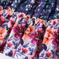 Pink Autumn Patchwork Floral & Plaid Long Sleeve Girls Dress