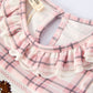 Western Horse Embroidered Smocked Plaid Girls Dress