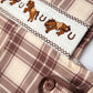 Western Horse Embroidered Smocked Plaid Baby Boy Romper