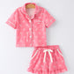 Mommy & Me Bow Print Ruffle Pajama Set