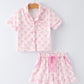 Mommy & Me Pink Bow Print Ruffle Pajama Set