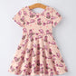 Western Print Girl Short Sleeve Dress