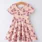 Western Print Girl Short Sleeve Dress