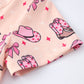Western Print Girl Short Sleeve Dress