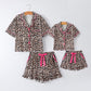 Mommy & Me Leopard Print Ruffle Pajama Set