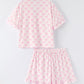 Mommy & Me Pink Bow Print Ruffle Pajama Set