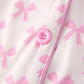 Mommy & Me Pink Bow Print Ruffle Pajama Set