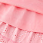 Pink Eyelet Embroidered Girl Short Sleeve Dress