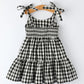 Mommy & Me Plaid Girl Smocked Ruffle Dress