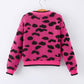 Fall Leopard Bow Girls Knit Cardigan