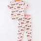 Girls Western Horse Bow Pajamas Set Print