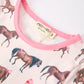Girls Western Horse Bow Pajamas Set Print
