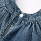 Girls Denim Ruffle Trim A-Line Dress