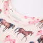 Girls Western Horse Print Twirl Dress Short Sleeve