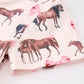 Girls Western Horse Print Twirl Dress Short Sleeve