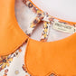 Fall Orange Floral Girl Dress Petals Collar