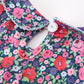 Blue Bow Floral Smocked Girl Bloomer Set