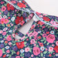 Blue Bow Smocked Floral Girl Dress