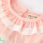 Western Horse Embroidery Girls Dress Lace Petals Collar Puff Sleeve