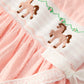 Western Horse Embroidery Girls Dress Lace Petals Collar Puff Sleeve