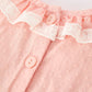 Western Horse Embroidery Girls Dress Lace Petals Collar Puff Sleeve