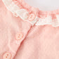 Western Horse Embroidery Girls Romper Lace Petals Collar Puff Sleeve