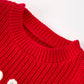 Red Christmas Girls “merry” Knit Baby Romper
