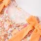 Peach Bow Smocked Floral Girl Dress
