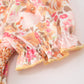 Peach Bow Smocked Floral Girl Dress