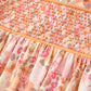 Peach Bow Smocked Floral Girl Dress