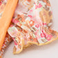 Peach Bow Smocked Floral Baby Bubble