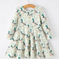 Girls Duck Print Dress Long Sleeve Twirl Dress