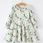 Girls Duck Print Dress Long Sleeve Twirl Dress