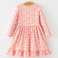Halloween Thanksgiving Pumpkin Bow Pocket Girls Dress