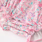 Pink Bow Smocked Floral Baby Bubble
