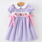 Thanksgiving Turkey Smocked Plaid Bow Girls Dress