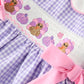 Thanksgiving Turkey Smocked Plaid Bow Girls Dress