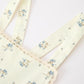 Girls Floral Print Lace Trim Wide Leg Jumpsuit