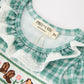 Western Plaid Horse Embroidered Girl Bubble Romper