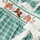 Western Plaid Horse Embroidered Girl Bubble Romper