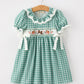 Western Plaid Horse Embroidered Girl Dress