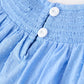 Blue Fall Thanksgiving&Halloween Pumpkin Smock Embroidery Lace Baby Girl Dress