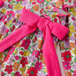 Hot Pink Bow Floral Girl Bubble Romper
