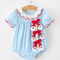 Christmas Santa Bow Plaid Girls Bubble Romper